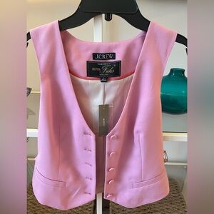 New NWT Womens J.Crew Nova Fides Slim Fit Vest Pale Bone SZ 6 Italian City Wool